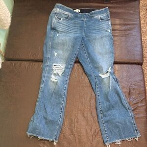 Maurices Blue Distressed Boot Cut Jeans